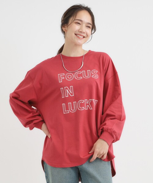 SHOO・LA・RUE(シューラルー)の「大人のカジュアルスタイルに グラフィックアソート BIGロンT【CIRCRIC】(Tシャツ/カットソー・レディース・ブラック系2/ホワイト系1/チャコールグレー/ピンク系・00)」の20枚目の写真