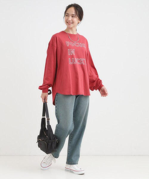 SHOO・LA・RUE(シューラルー)の「大人のカジュアルスタイルに グラフィックアソート BIGロンT【CIRCRIC】(Tシャツ/カットソー・レディース・ブラック系2/ホワイト系1/チャコールグレー/ピンク系・00)」の22枚目の写真