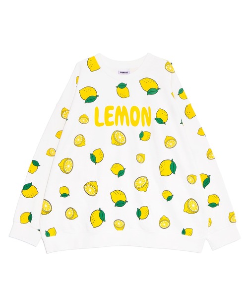 PUNYUS（プニュズ）の「【新サイズ】フード総柄スウェット（LEMON・NINJIN・EDAMAME）（スウェット・レディース・イエロー/オレンジ/グリーン・1/2/3/4/5）」の13枚目の写真