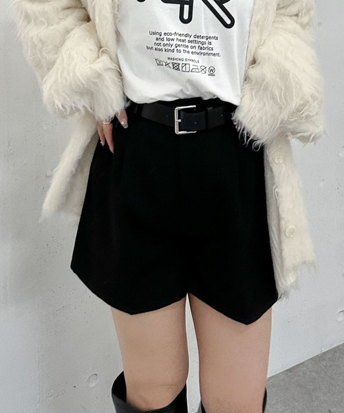 archives（アルシーヴ）の「【ＳＥＴＵＰ対応】ベルト付切替ショートパンツ（その他パンツ・レディース・グレー/ブラック/ブラウン/モカ・MEDIUM）」の2枚目の写真