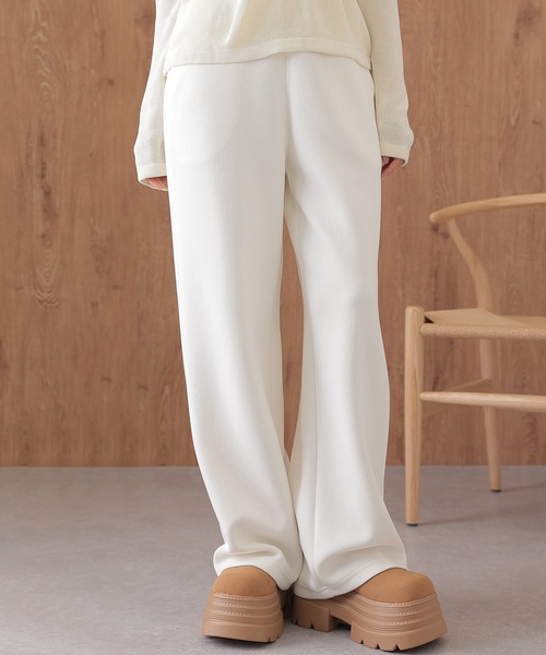 SUWDEE(スーディー)の「basic sweat wide pants(スウェットパンツ・レディース・アイボリー/グレー/ネイビー・FREE)」の2枚目の写真