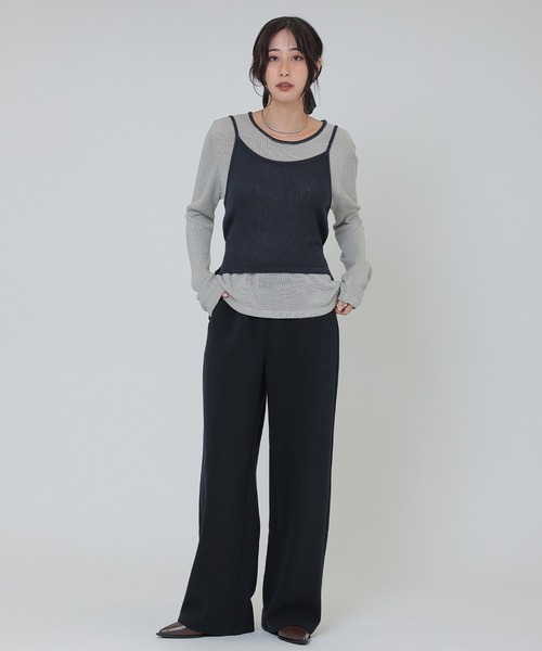 SUWDEE(スーディー)の「basic sweat wide pants(スウェットパンツ・レディース・アイボリー/グレー/ネイビー・FREE)」の13枚目の写真
