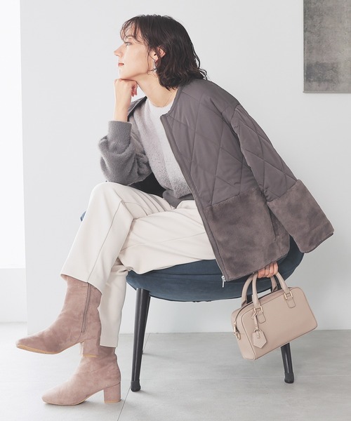 GLACIER lusso（グラシアルッソ）の「ファー切替ブルゾン（ブルゾン・レディース・ブラウン/ブラック/グレイッシュベージュ・M/LL/S/L）」の2枚目の写真