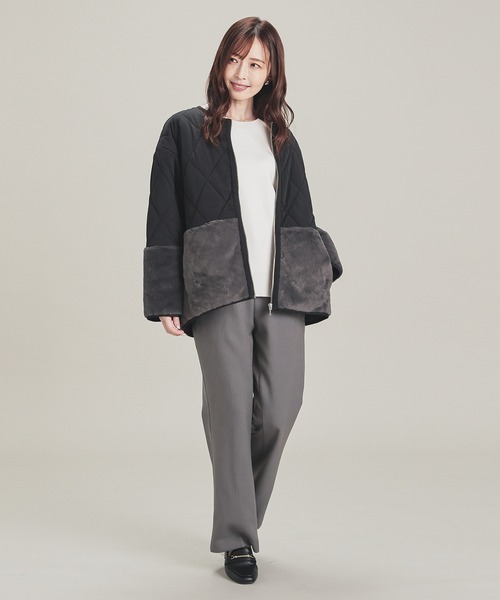 GLACIER lusso（グラシアルッソ）の「ファー切替ブルゾン（ブルゾン・レディース・ブラウン/ブラック/グレイッシュベージュ・M/LL/S/L）」の6枚目の写真