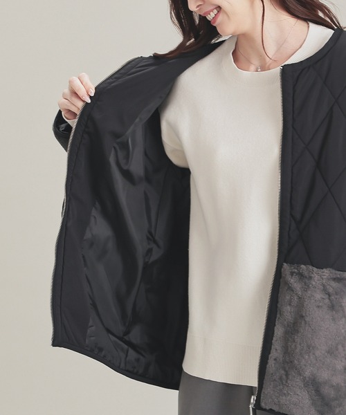 GLACIER lusso（グラシアルッソ）の「ファー切替ブルゾン（ブルゾン・レディース・ブラウン/ブラック/グレイッシュベージュ・M/LL/S/L）」の11枚目の写真