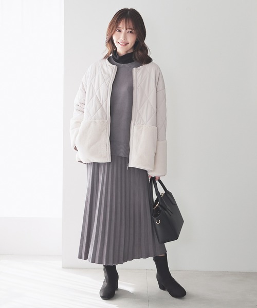 GLACIER lusso（グラシアルッソ）の「ファー切替ブルゾン（ブルゾン・レディース・ブラウン/ブラック/グレイッシュベージュ・M/LL/S/L）」の12枚目の写真