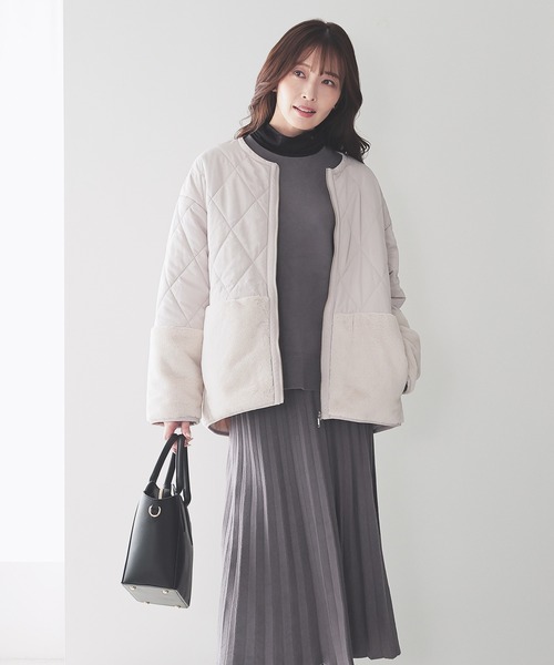 GLACIER lusso（グラシアルッソ）の「ファー切替ブルゾン（ブルゾン・レディース・ブラウン/ブラック/グレイッシュベージュ・M/LL/S/L）」の14枚目の写真