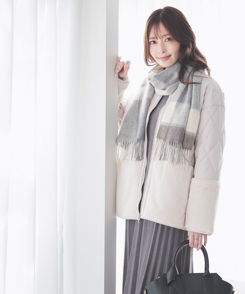 GLACIER lusso（グラシアルッソ）の「ファー切替ブルゾン（ブルゾン・レディース・ブラウン/ブラック/グレイッシュベージュ・M/LL/S/L）」の18枚目の写真