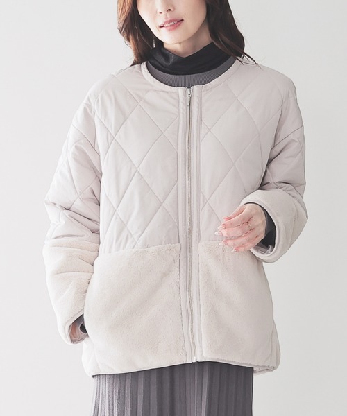 GLACIER lusso（グラシアルッソ）の「ファー切替ブルゾン（ブルゾン・レディース・ブラウン/ブラック/グレイッシュベージュ・M/LL/S/L）」の19枚目の写真