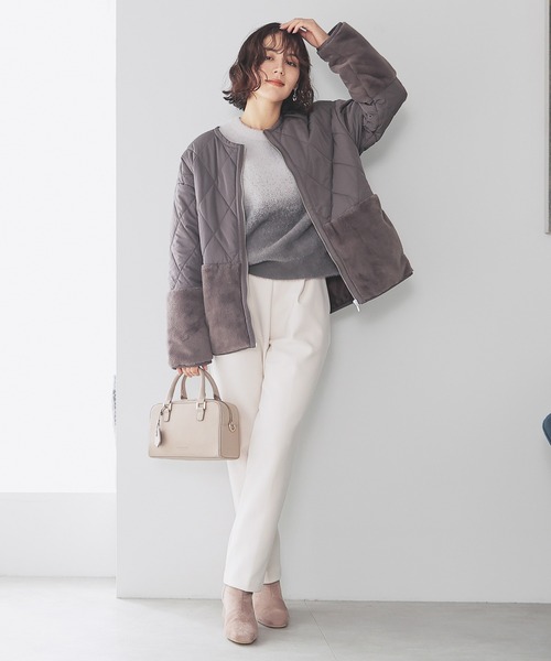 GLACIER lusso（グラシアルッソ）の「ファー切替ブルゾン（ブルゾン・レディース・ブラウン/ブラック/グレイッシュベージュ・M/LL/S/L）」の21枚目の写真