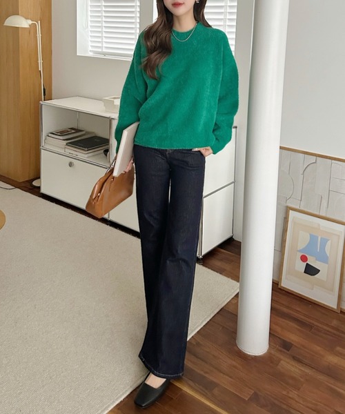 セール】シャギー クルーネック ビッグサイズ ニット（ニット/セーター