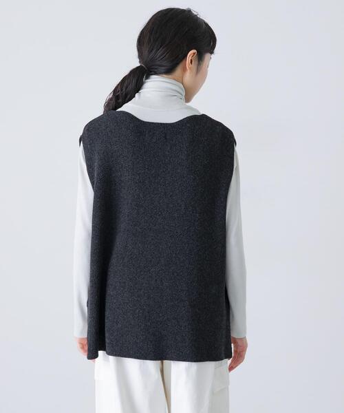 新品✨タグ付 かぐれ ドライコットンニット ベスト 黒 かぐれ ニット セーター ドライコットンニットベスト レディース