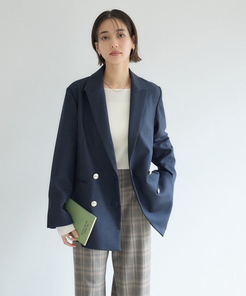 KATHARINE ROSS（キャサリンロス）の「【KATHARINE ROSS】ダブルテーラードジャケット（テーラードジャケット・レディース・ブラウン/ネイビー・FREE）」の4枚目の写真