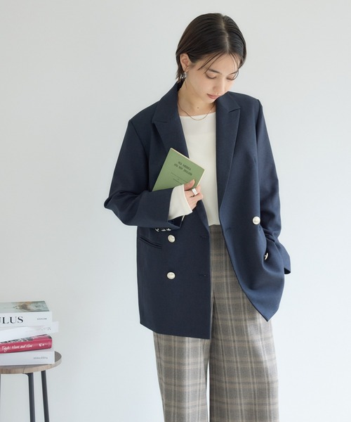 KATHARINE ROSS（キャサリンロス）の「【KATHARINE ROSS】ダブルテーラードジャケット（テーラードジャケット・レディース・ブラウン/ネイビー・FREE）」の5枚目の写真