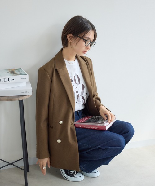 KATHARINE ROSS（キャサリンロス）の「【KATHARINE ROSS】ダブルテーラードジャケット（テーラードジャケット・レディース・ブラウン/ネイビー・FREE）」の13枚目の写真