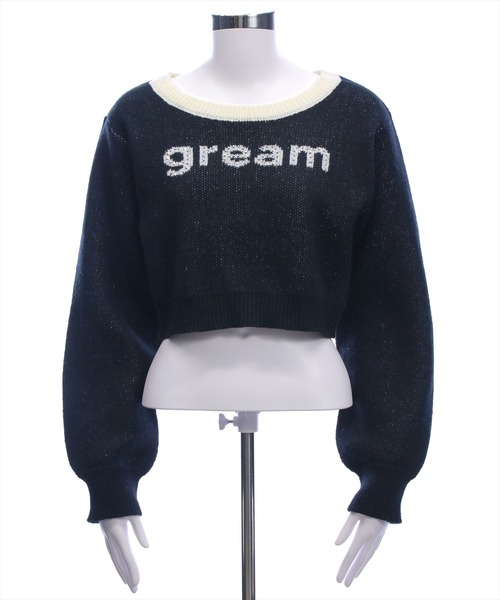 clear（クリア）の「ストーンロゴジャガードクロップドニットトップス［韓国ファッション ガーリー カジュアル］（ニット/セーター・レディース・ブラック/グレー/ピンク・F）」の19枚目の写真