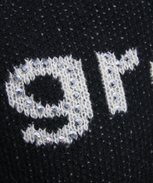 clear（クリア）の「ストーンロゴジャガードクロップドニットトップス［韓国ファッション ガーリー カジュアル］（ニット/セーター・レディース・ブラック/グレー/ピンク・F）」の15枚目の写真