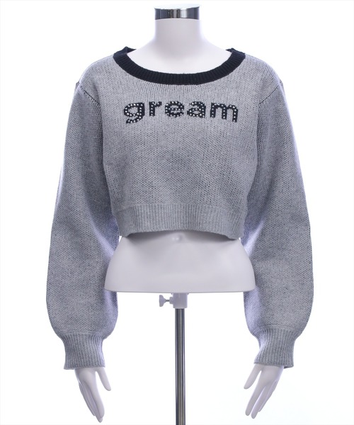 clear（クリア）の「ストーンロゴジャガードクロップドニットトップス［韓国ファッション ガーリー カジュアル］（ニット/セーター・レディース・ブラック/グレー/ピンク・F）」の18枚目の写真