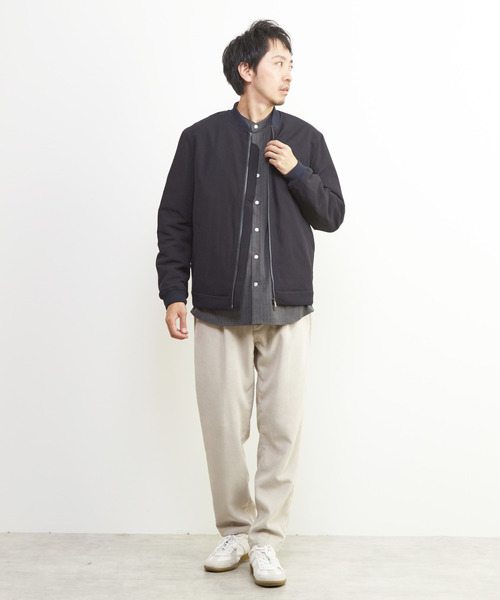 MEN'S MELROSE(メンズメルローズ)の「ウーリーピンストライプバンドカラーシャツ(シャツ/ブラウス・メンズ・ネイビー/グレー・2/3/4)」の18枚目の写真