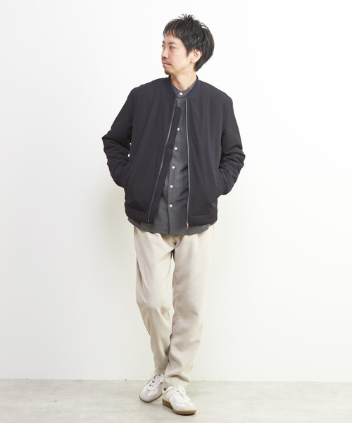 MEN'S MELROSE(メンズメルローズ)の「ウーリーピンストライプバンドカラーシャツ(シャツ/ブラウス・メンズ・ネイビー/グレー・2/3/4)」の19枚目の写真