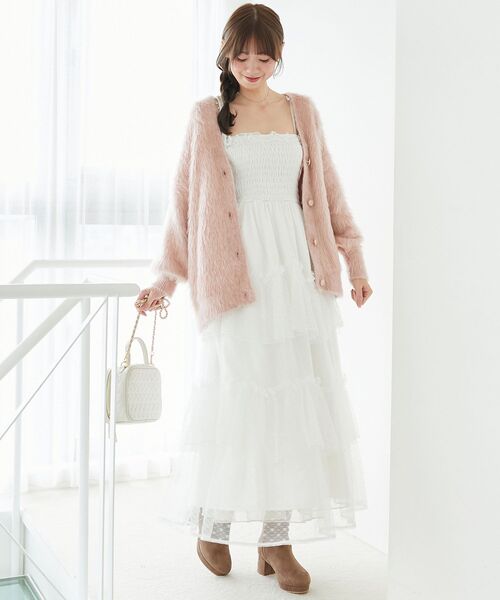 MAJESTIC LEGON（マジェスティックレゴン）の「キラメキシャギーミディカーディガン（カーディガン/ボレロ・レディース・アイボリー/ブルー/チャコールグレー/ピンク・MEDIUM）」の20枚目の写真