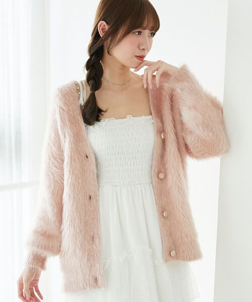 MAJESTIC LEGON（マジェスティックレゴン）の「キラメキシャギーミディカーディガン（カーディガン/ボレロ・レディース・アイボリー/ブルー/チャコールグレー/ピンク・MEDIUM）」の22枚目の写真