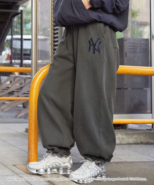 ◉最終お値下げ❗️CADUNE<MLB別注>パールスウェット MLB (メジャーリーグベースボール) 裏毛 ロゴ刺繍 スウェットパンツ