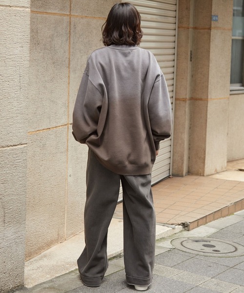 MLB（メジャーリーグベースボール）の「MLB/メジャーリーグベースボール 別注 ワッペン刺繍 ピグメント加工 ヴィンテージ ビッグシルエット 裏起毛 ワイドスウェットパンツ【セットアップ対応】（スウェットパンツ・メンズ・ブラック系/アッシュブラウン/ブラック・L/M/S）」の8枚目の写真