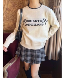 リボンメッセージニット