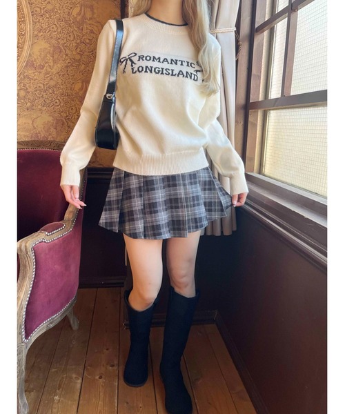 PHILLY(フィリー)の「リボンメッセージニット(ニット/セーター・レディース・アイボリー/ブラック・FREE)」の5枚目の写真