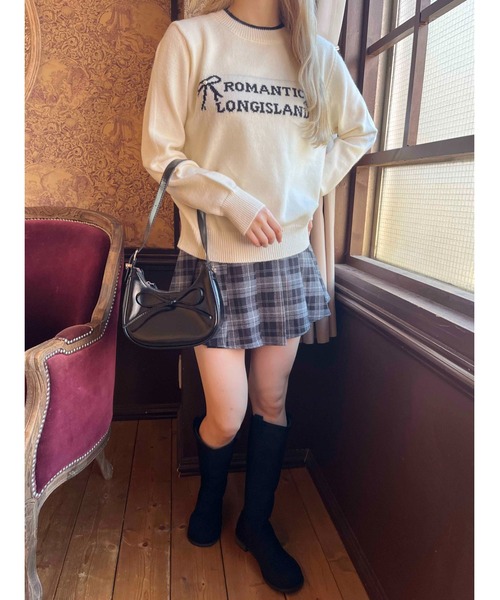 PHILLY(フィリー)の「リボンメッセージニット(ニット/セーター・レディース・アイボリー/ブラック・FREE)」の6枚目の写真