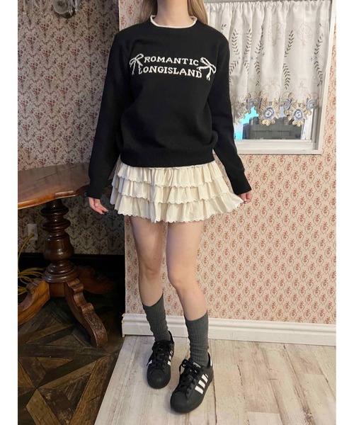 PHILLY(フィリー)の「リボンメッセージニット(ニット/セーター・レディース・アイボリー/ブラック・FREE)」の8枚目の写真