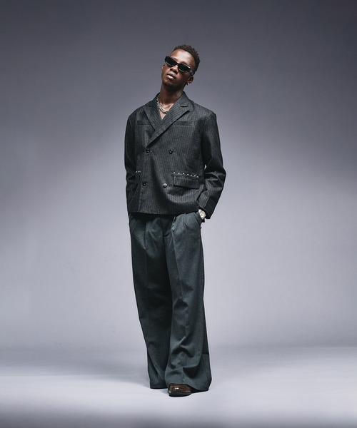 ANDER HUNK（アンダーハンク）の「Wide Flare Tuck Slacks / ワイドフレアタックスラックス（スラックス・メンズ・グレー/ブラック・MEDIUM/LARGE/SMALL）」の22枚目の写真