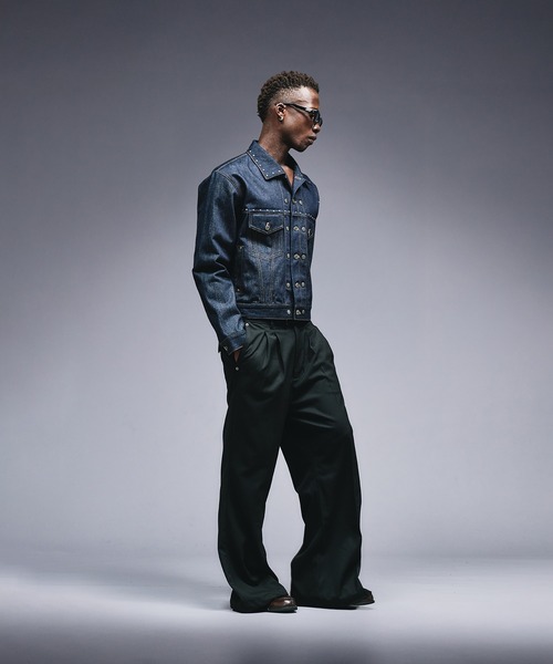 ANDER HUNK（アンダーハンク）の「Wide Flare Tuck Slacks / ワイドフレアタックスラックス（スラックス・メンズ・グレー/ブラック・MEDIUM/LARGE/SMALL）」の10枚目の写真
