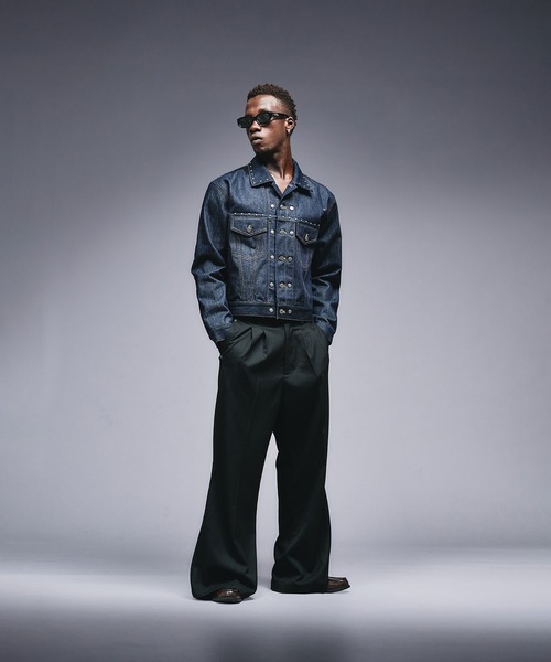 ANDER HUNK（アンダーハンク）の「Wide Flare Tuck Slacks / ワイドフレアタックスラックス（スラックス・メンズ・グレー/ブラック・MEDIUM/LARGE/SMALL）」の7枚目の写真