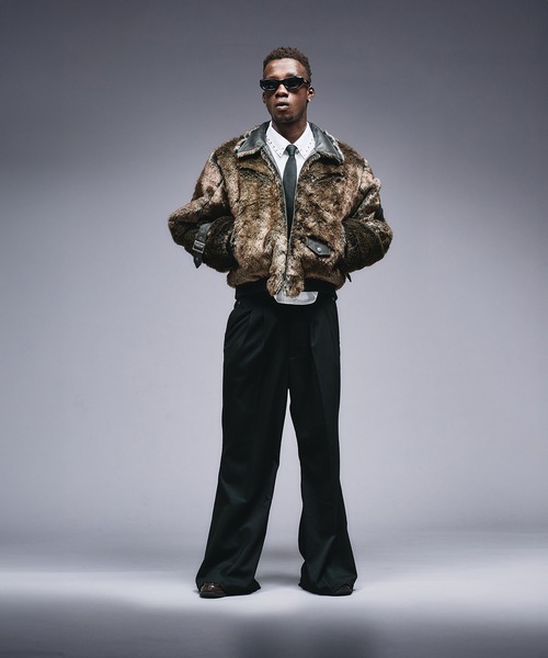 ANDER HUNK（アンダーハンク）の「Wide Flare Tuck Slacks / ワイドフレアタックスラックス（スラックス・メンズ・グレー/ブラック・MEDIUM/LARGE/SMALL）」の11枚目の写真