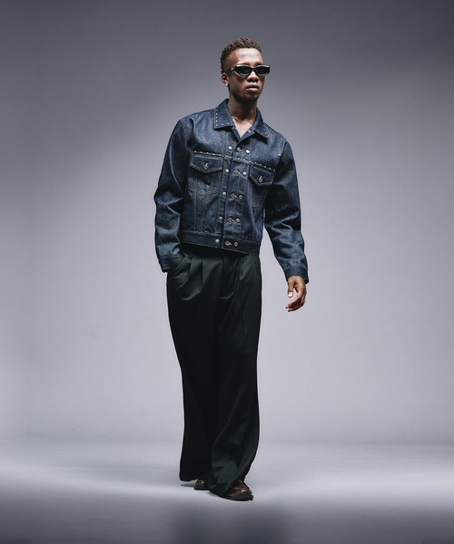 ANDER HUNK（アンダーハンク）の「Wide Flare Tuck Slacks / ワイドフレアタックスラックス（スラックス・メンズ・グレー/ブラック・MEDIUM/LARGE/SMALL）」の9枚目の写真