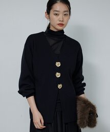 GALLARDAGALANTE ガリャルダガランテ　ラクーンオーバーVニット GALLARDAGALANTE｜【手洗い可】【全骨格対応】オーバータートル