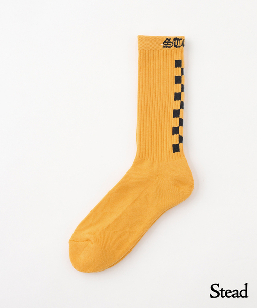 JOURNAL STANDARD J.S HOMESTEAD(ジャーナルスタンダードホームステッド)の「Stead / チェッカー フラッグ ソックス(ソックス/靴下・メンズ・ブラック/マスタード/ホワイト・FREE)」の3枚目の写真