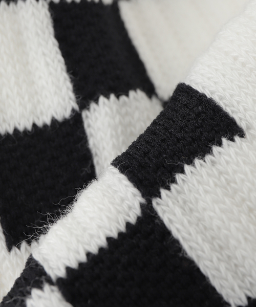 JOURNAL STANDARD J.S HOMESTEAD(ジャーナルスタンダードホームステッド)の「Stead / チェッカー フラッグ ソックス(ソックス/靴下・メンズ・ブラック/マスタード/ホワイト・FREE)」の5枚目の写真