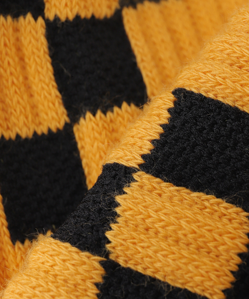 JOURNAL STANDARD J.S HOMESTEAD(ジャーナルスタンダードホームステッド)の「Stead / チェッカー フラッグ ソックス(ソックス/靴下・メンズ・ブラック/マスタード/ホワイト・FREE)」の6枚目の写真