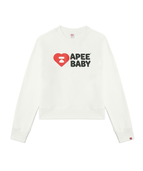 A BATHING APE（アベイシングエイプ）の「APEE BABY CROP SWEAT SHIRT（スウェット・レディース・ホワイト/ブラック・SMALL/X-SMALL）」の2枚目の写真
