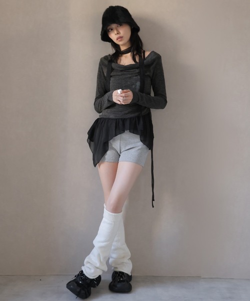 Ulysses(ユリシス)の「チョーカー付きペプラムカットソー(Tシャツ/カットソー・レディース・ブラック/ダークグレー・F)」の12枚目の写真