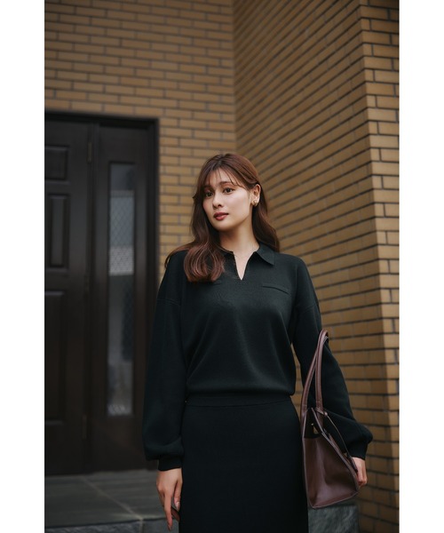 【新品】ハーリップトゥ Serene Collared Knit Dress Serene Collared Knit Dress（ワンピース）｜Her lip to（ハーリップ