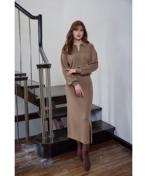 ❤️Herlipto❤️新品❤️Serene Collared Knit Dress Serene Collared Knit Dress（ワンピース）｜Her lip to（ハーリップ