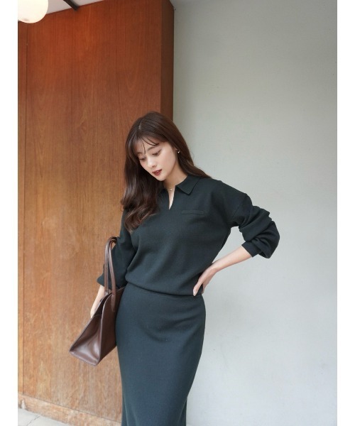 Serene Collared Knit Dress（ワンピース）｜Her lip to（ハーリップ