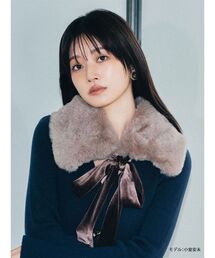 LILY BROWN | ベロアリボンティペット(付け襟)