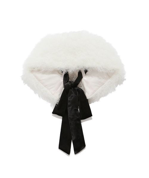 LILY BROWN（リリーブラウン）の「ベロアリボンティペット（付け襟・レディース・ホワイト/ブラック/グレイッシュベージュ・F）」の8枚目の写真