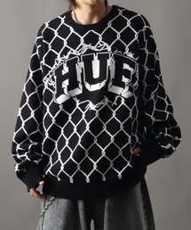 HUF | 【HUF/ハフ】BREAKTHROUGH CREWNECK SW/アートワークデザイン ジャガードニット セーター(ニット/セーター)