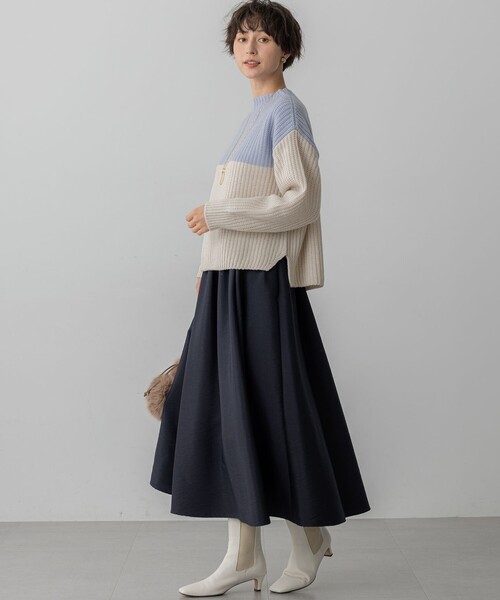 23区(ニジュウサンク)の「ウールカシミヤ カラーブロック バルキー ニット(ニット/セーター・レディース・スカイブルー系2/ライトイエロー系2/ライトグレー系2/ベージュ系2・38)」の7枚目の写真